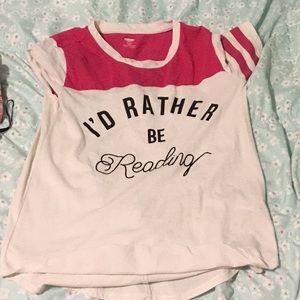 Old navy pink and white shirt girls size XL